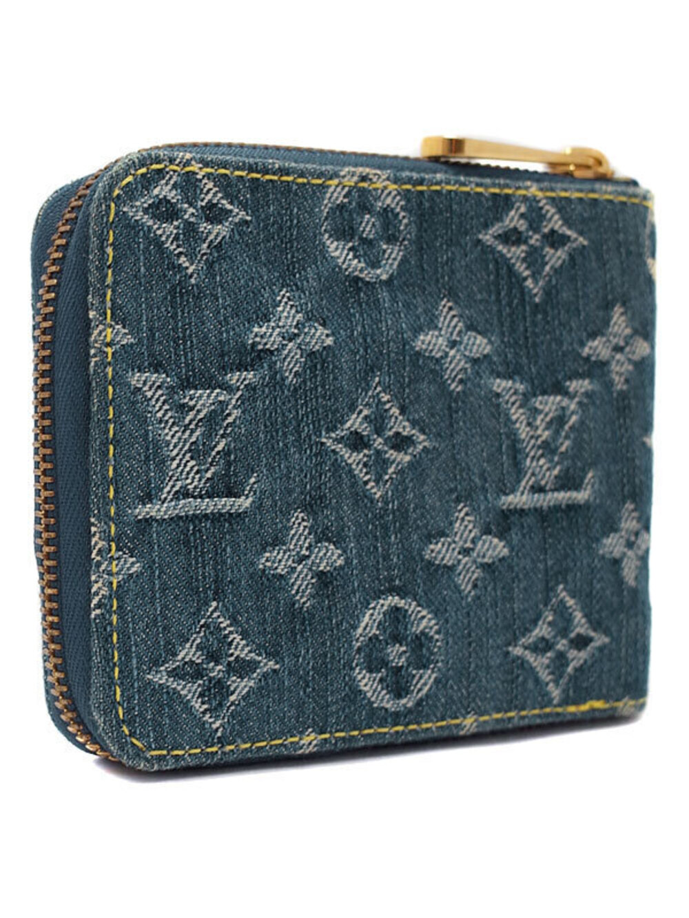 Louis Vuitton Zipper Denim Round Short Zippy Monogram Wallet